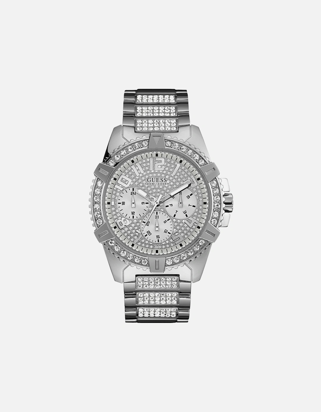 Guess Men's Silver W0799g1 Frontier Watch