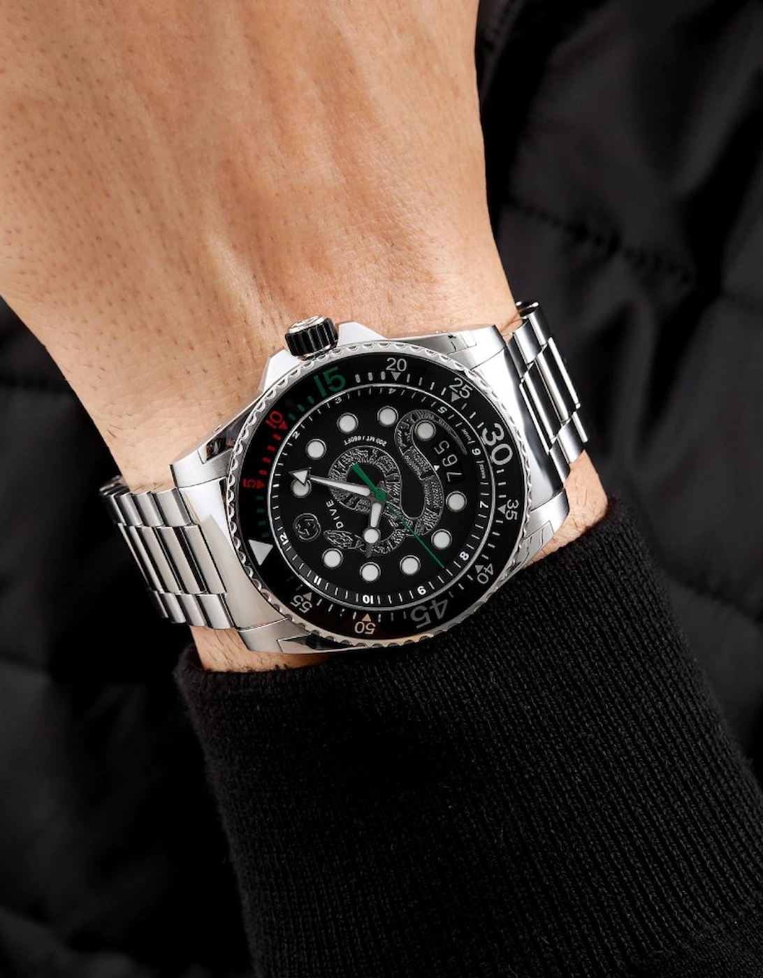 YA136218 Black Snake Dial Men's Watch