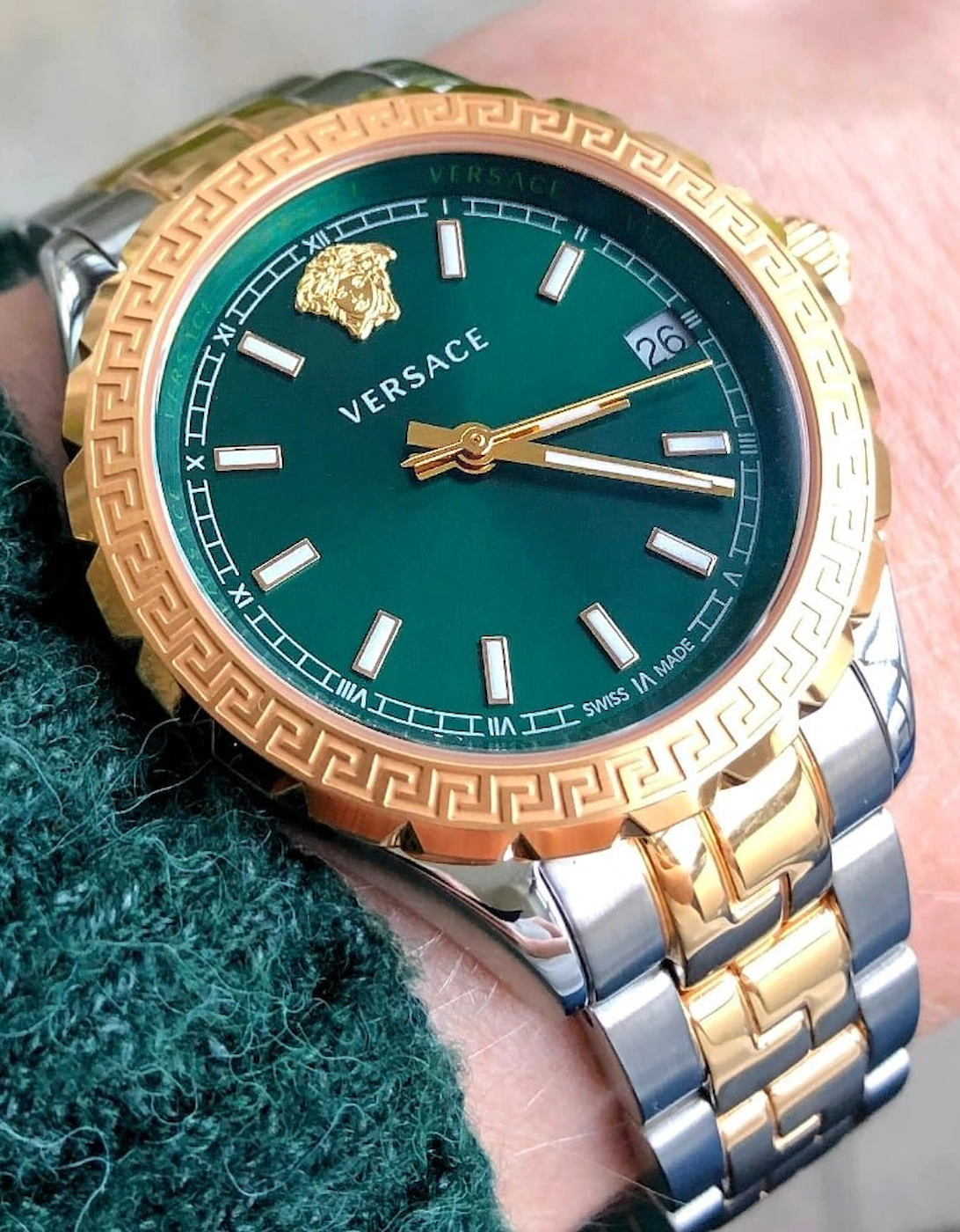 V12050016 Hellenyium Two-Tone Green Ladies Watch