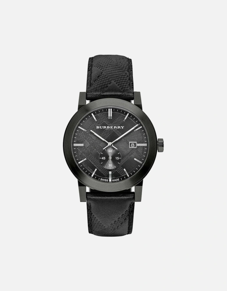 BU9906 City Black Leather Strap Men's Watch