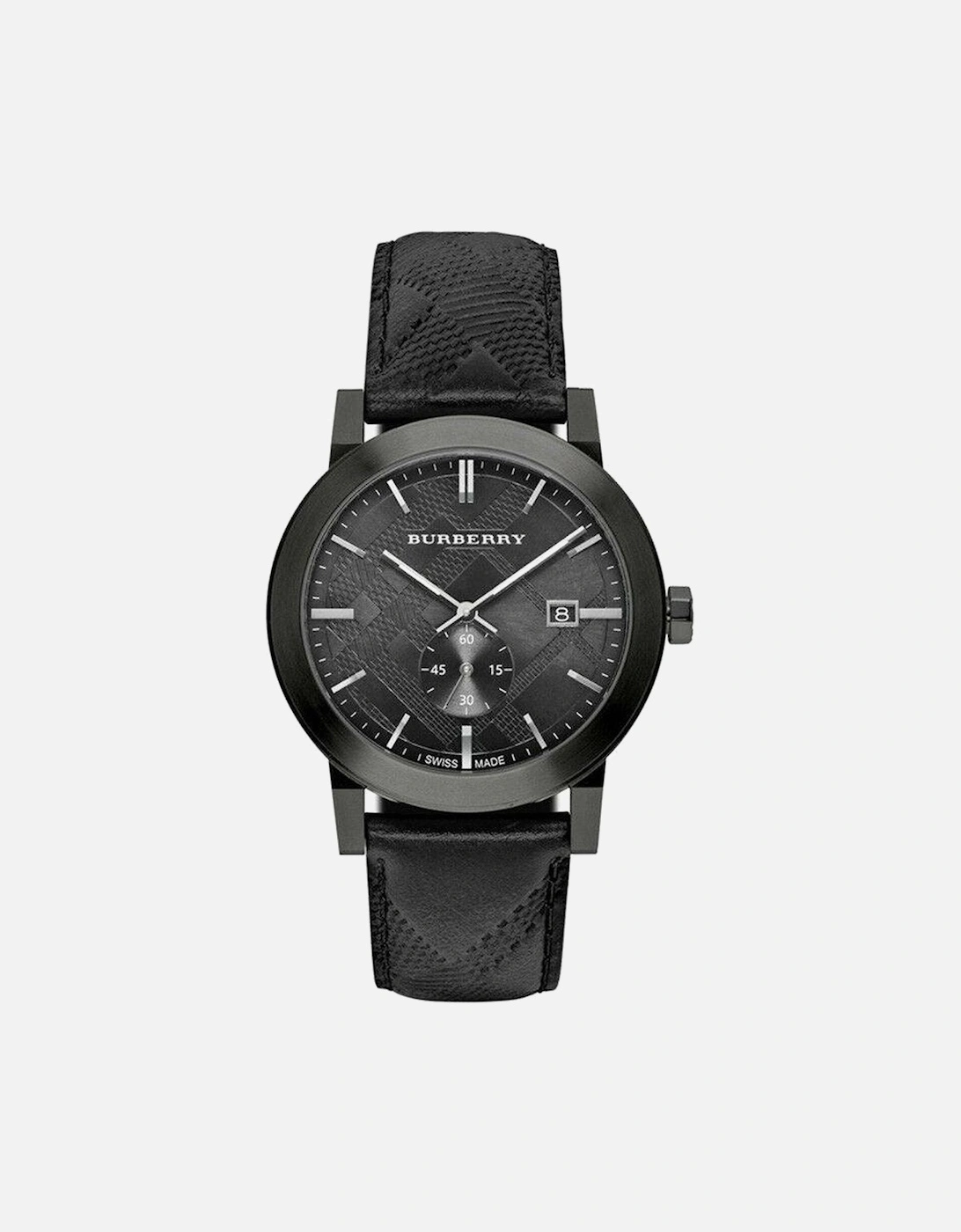 BU9906 City Black Leather Strap Men's Watch, 6 of 5