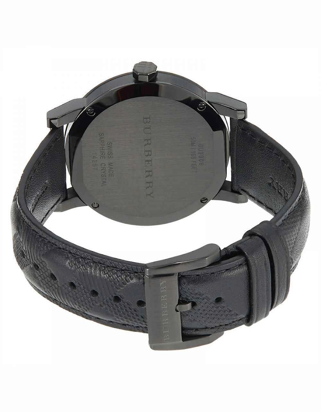 BU9906 City Black Leather Strap Men's Watch