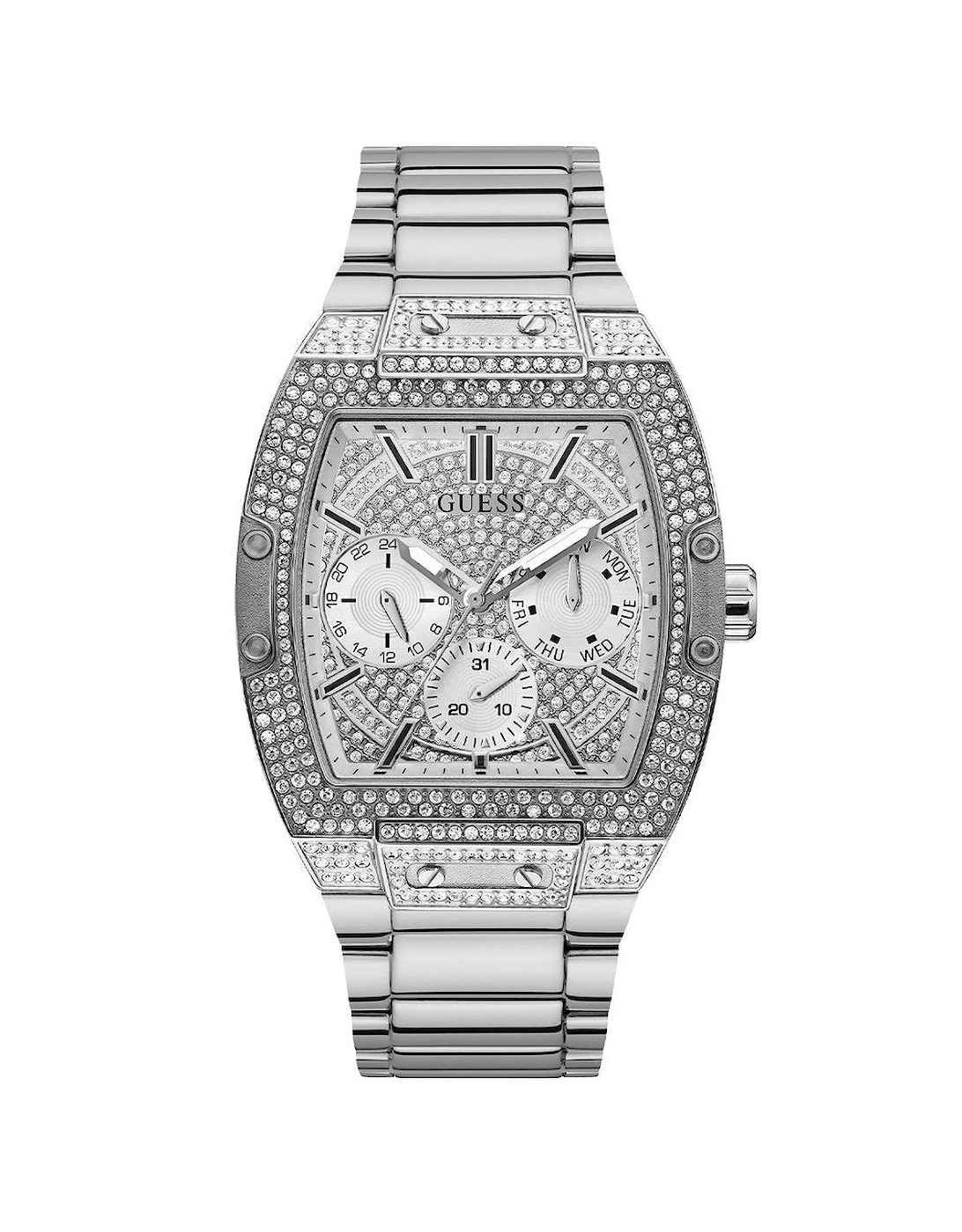Guess Men's Silver Gw0094g1 Phoenix Nightlife Watch