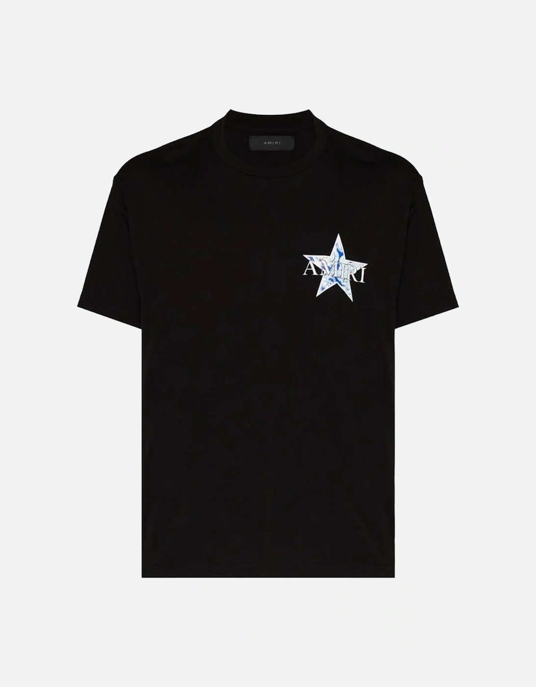 Paisley Blue Star Printed T-Shirt in Black, 5 of 4