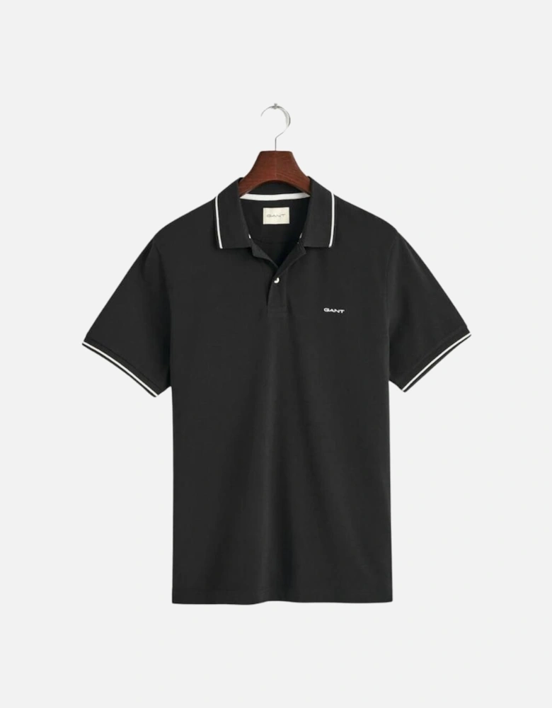 Tipping SS Pique Polo - Black