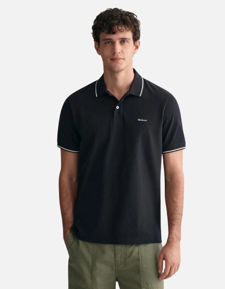 Tipping SS Pique Polo - Black