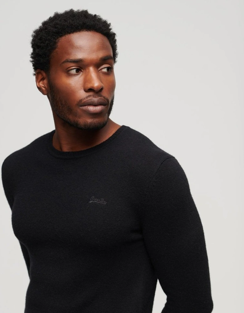 Men's Essential Slim Fit Crew Jumper Black