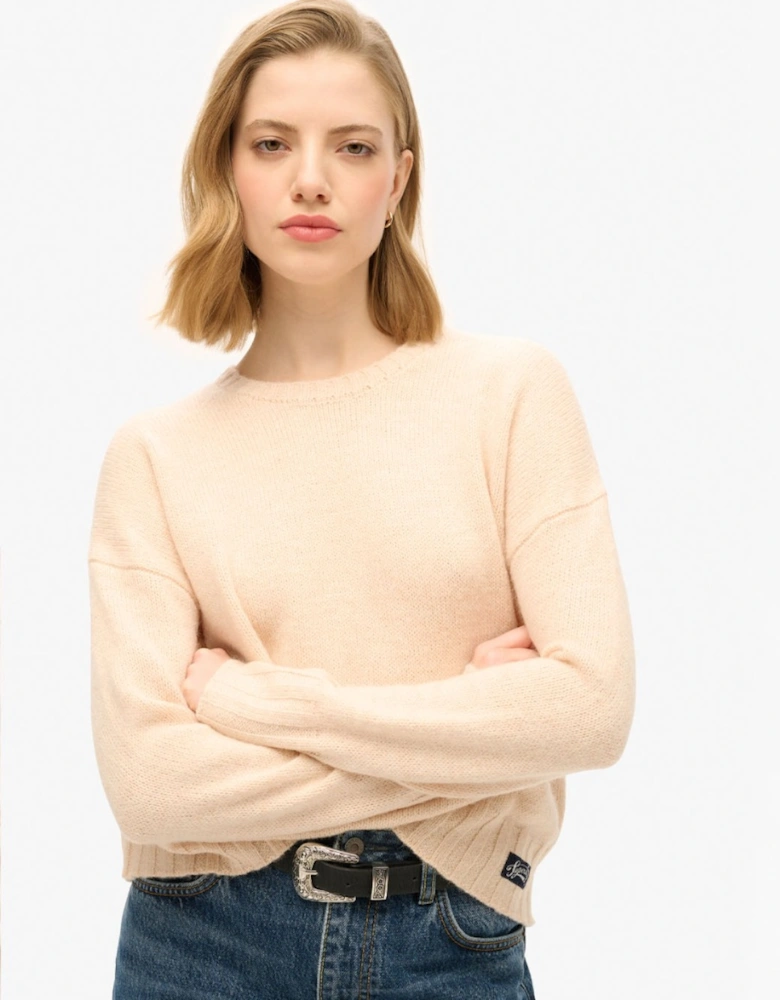 Women's Essential Crew Neck Jumper Shadow Pale Pink