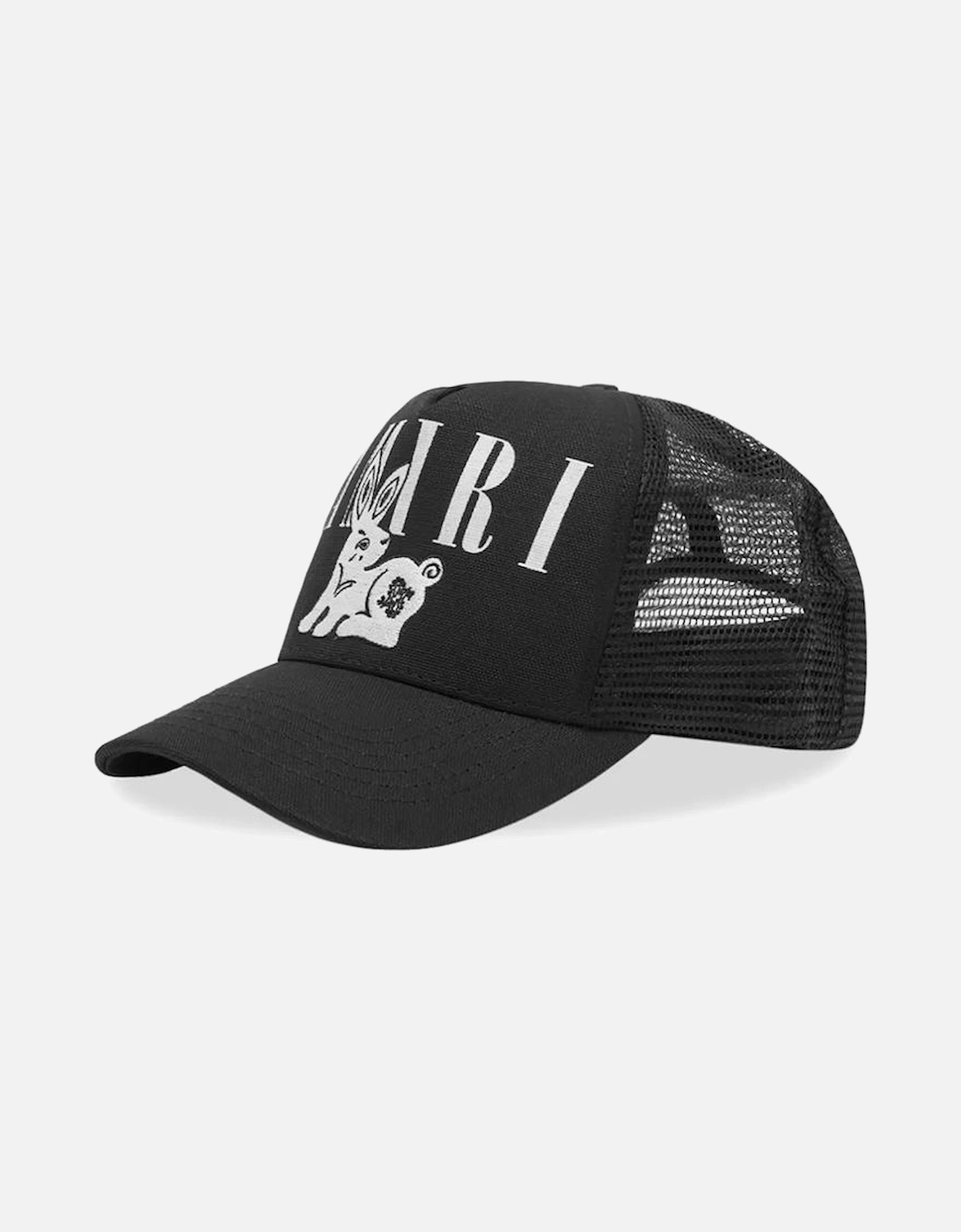 Bandana Rabbit Trucker Cap in Black, 4 of 3