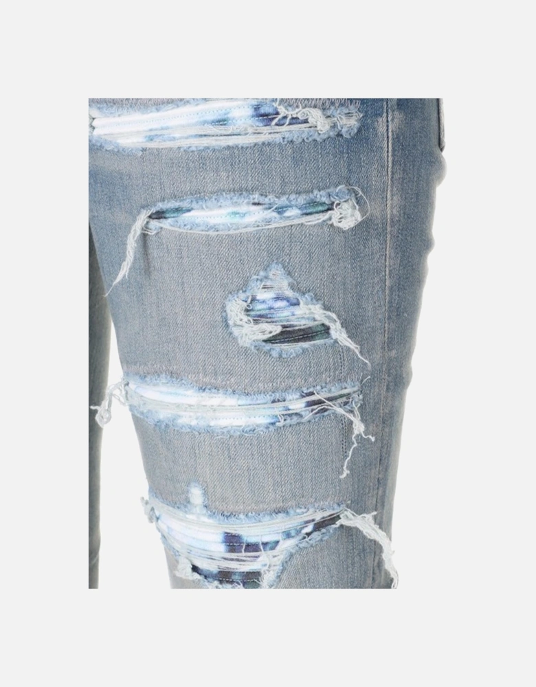 Tie Dye Bandana Thrasher Skinny Jean in Blue