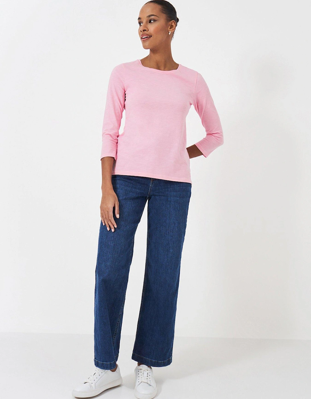 3/4 Sleeve Perfect Slub T-Shirt - Pink, 2 of 1