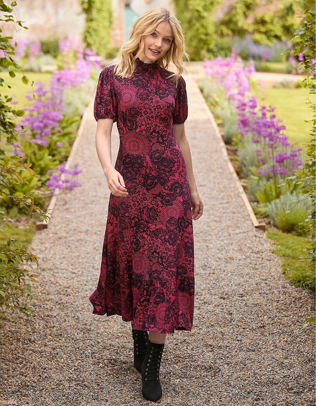 Lovely Lace Print Jersey Dress, 7 of 6