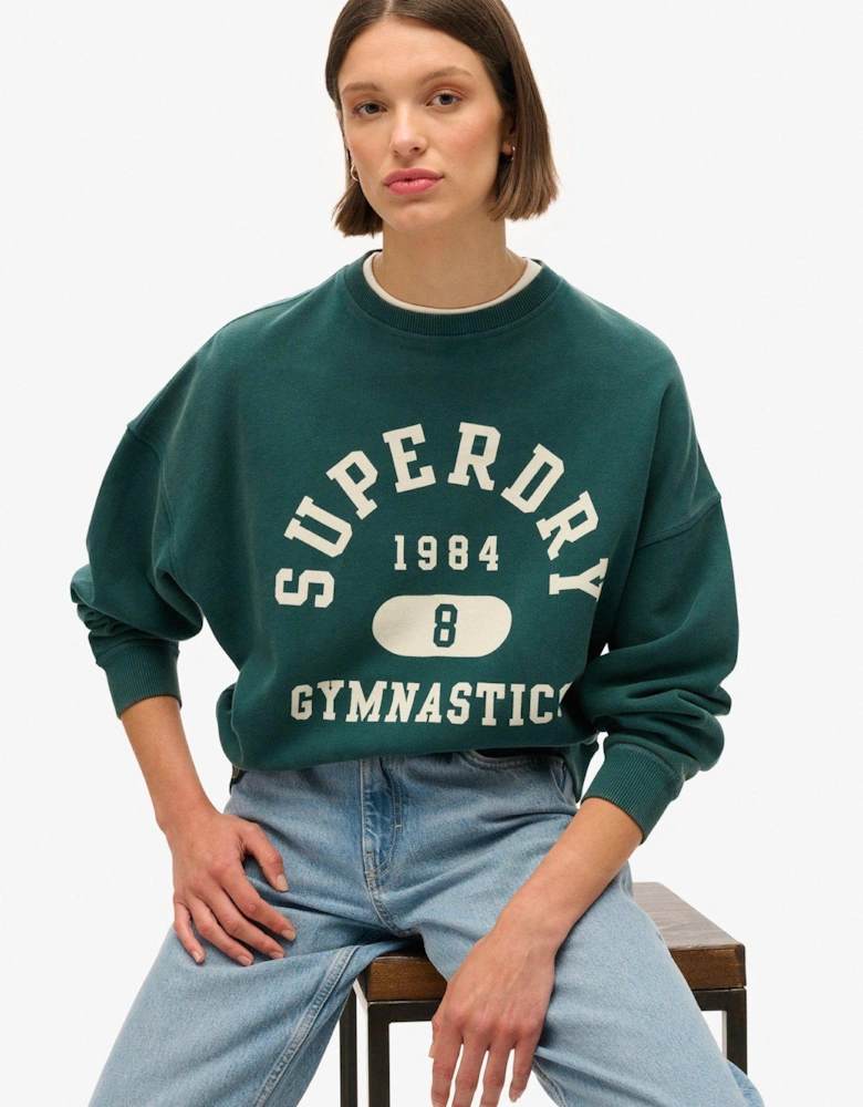 Athletic Essentials Oversized Printed Sweatshirt - Green