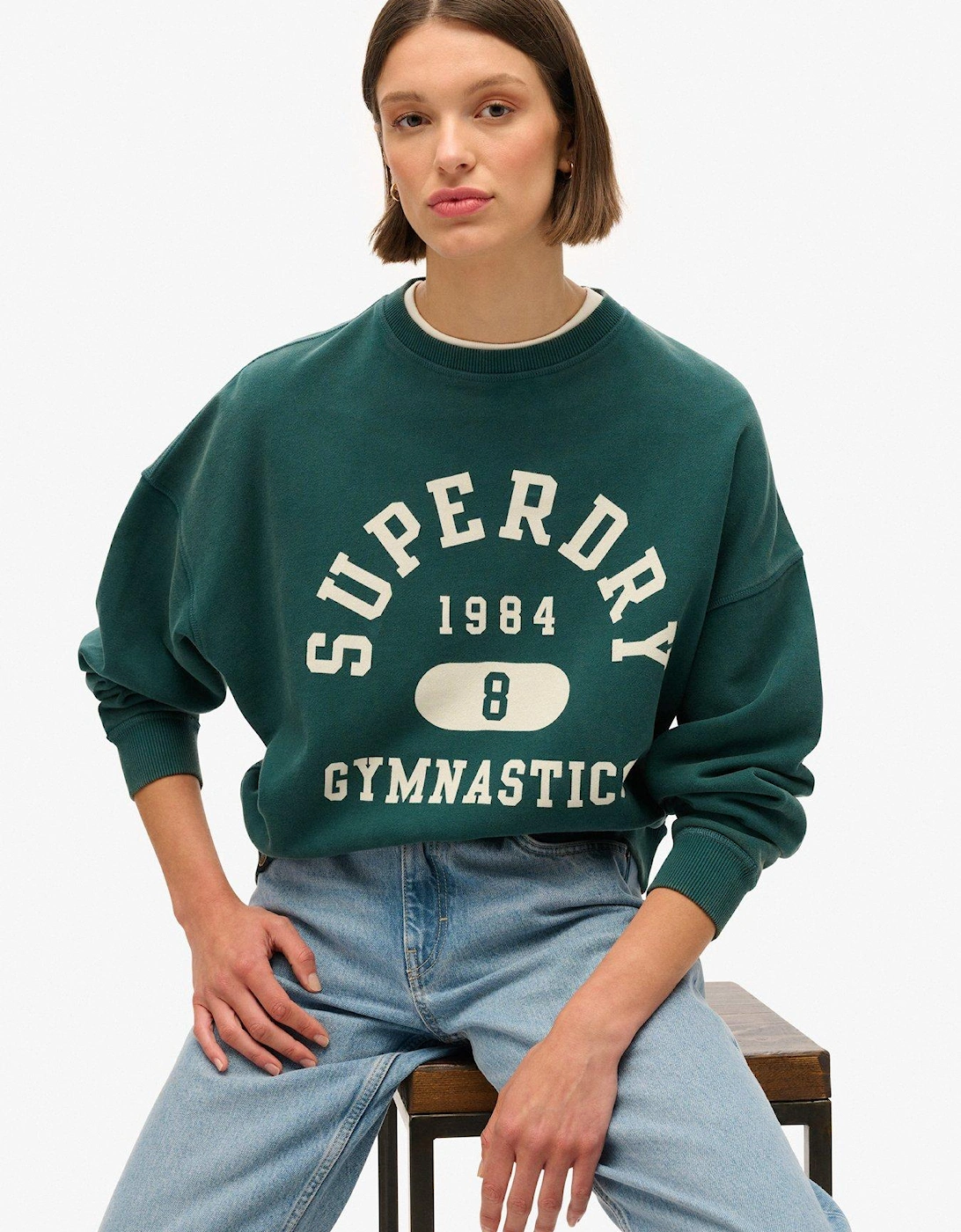 Athletic Essentials Oversized Printed Sweatshirt - Green, 2 of 1