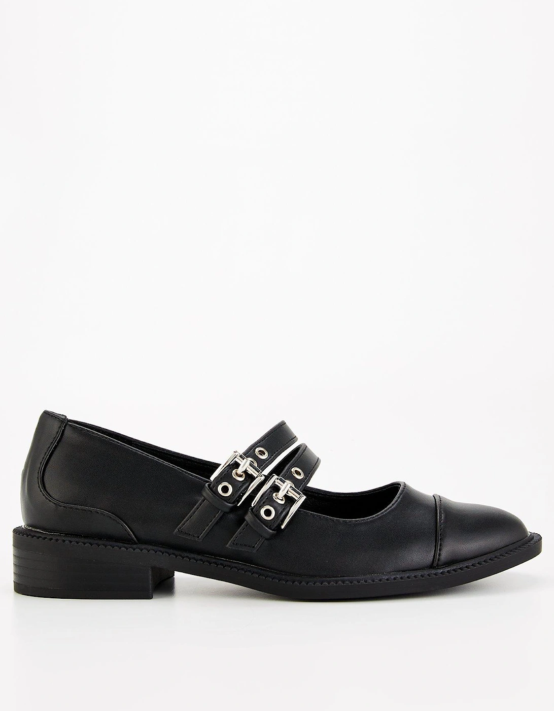 Bryanna Buckle Flat Shoe - Black, 8 of 7