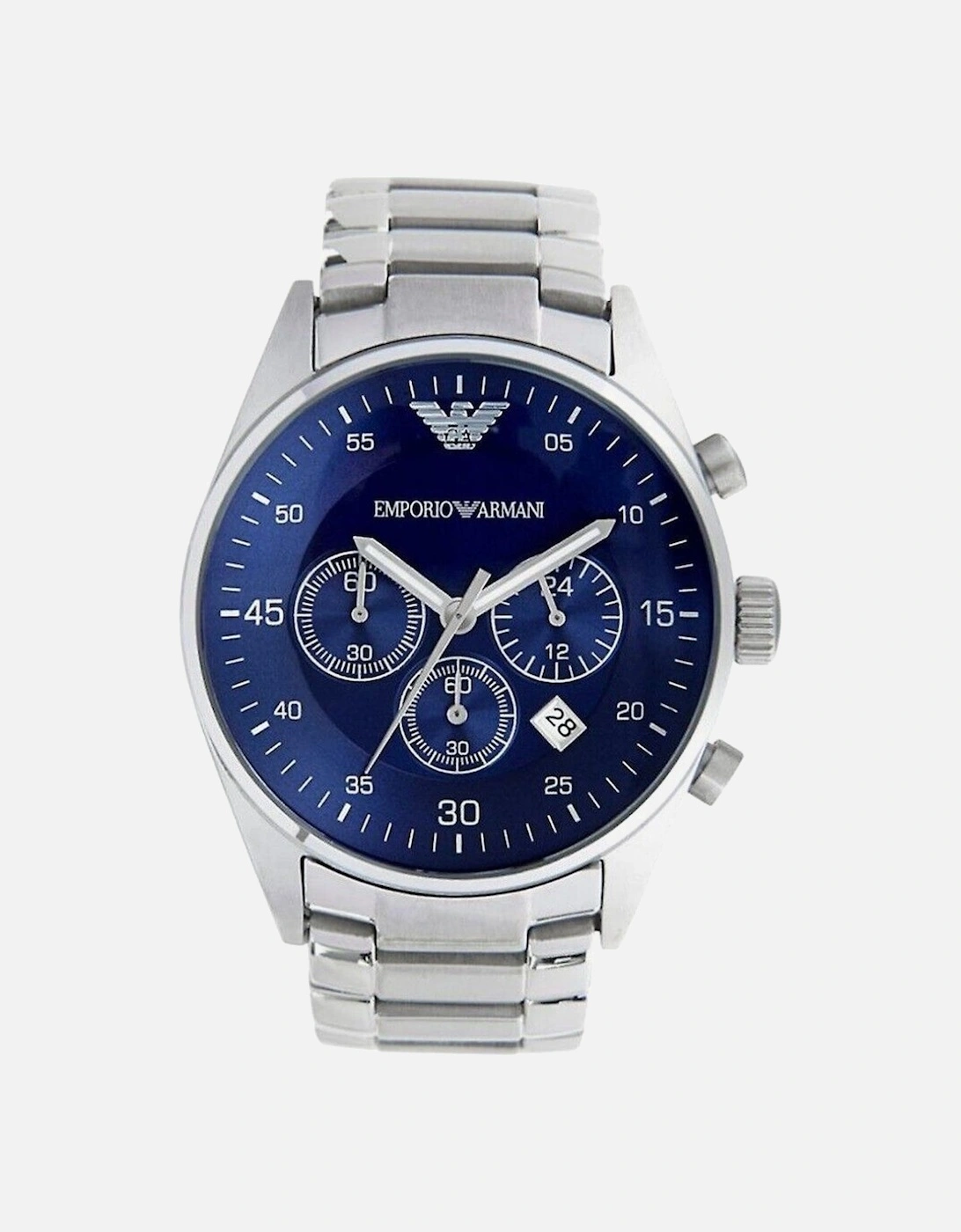 Men's Emporio Armani AR5860 Blue Dial Chronograph Men's Watch - Silver/Blue