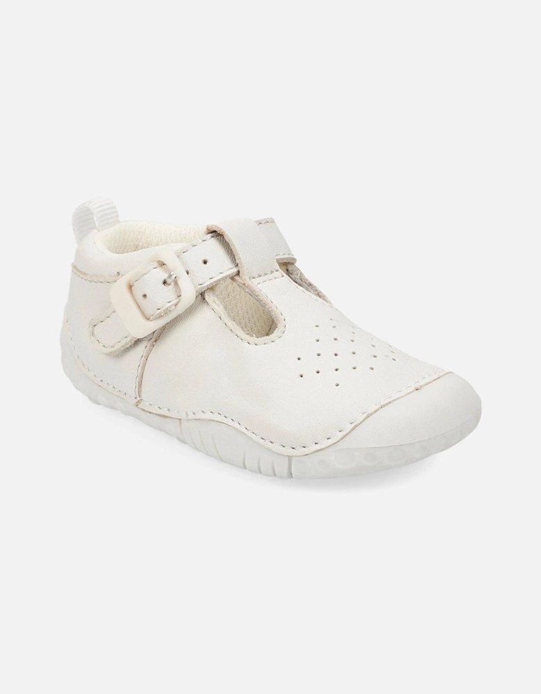 STARTRITE Baby Jack Soft Leather T-Bar Baby Shoes - White