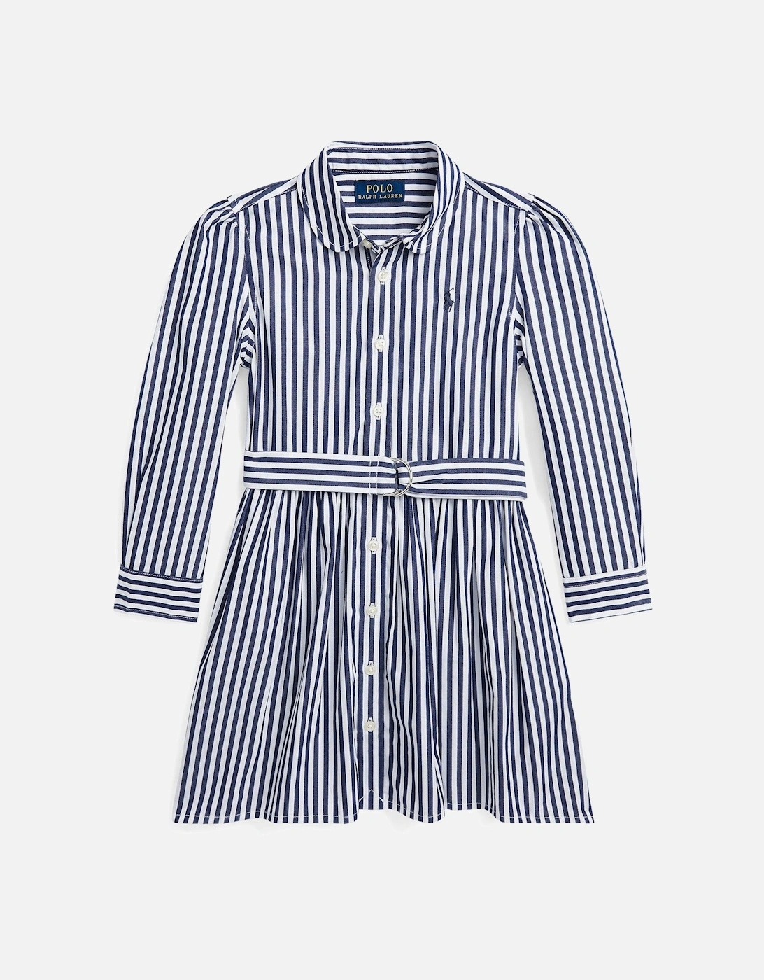Girls Stripe Shirt Dress - Newport Navy/white, 3 of 2