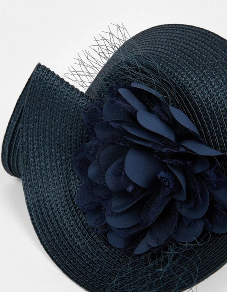 Asymmetric Flower & Feather Fascinator