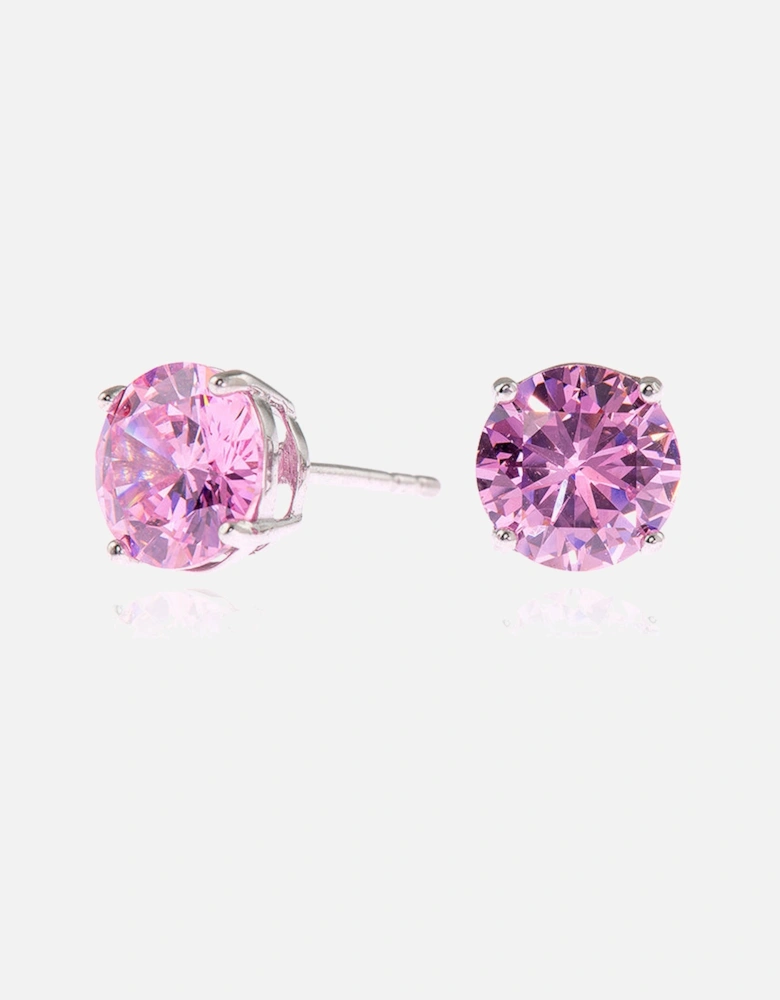 Lana 8mm Sterling Silver Pink Earrings