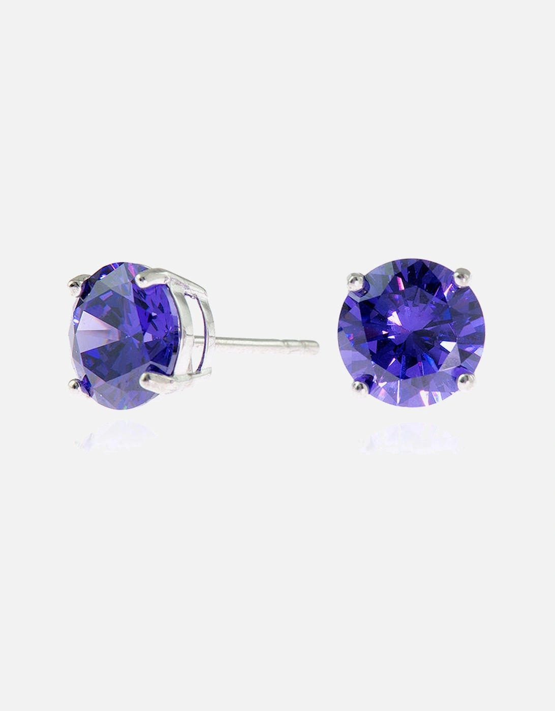 Lana 8mm Sterling Silver Violet Earrings