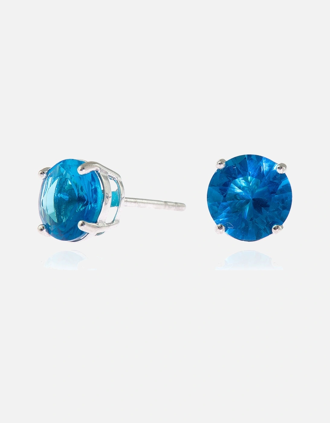 Lana 8mm Sterling Silver Sapphire Earrings