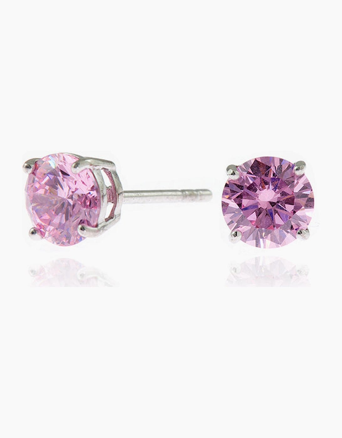 Women's Cachet London Lana 6mm Silver Pink Earrings - Silver/Silver/Purple/Purple