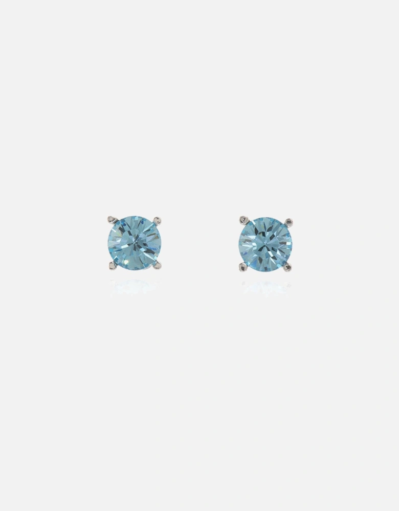 Laine 8mm Aquamarine Silver Earrings