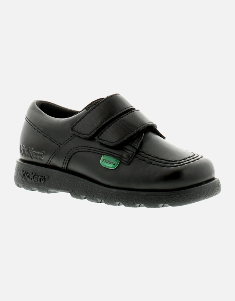 Boys School Shoes Fragma Lo Strap Infants Leather T Fasten black UK Size
