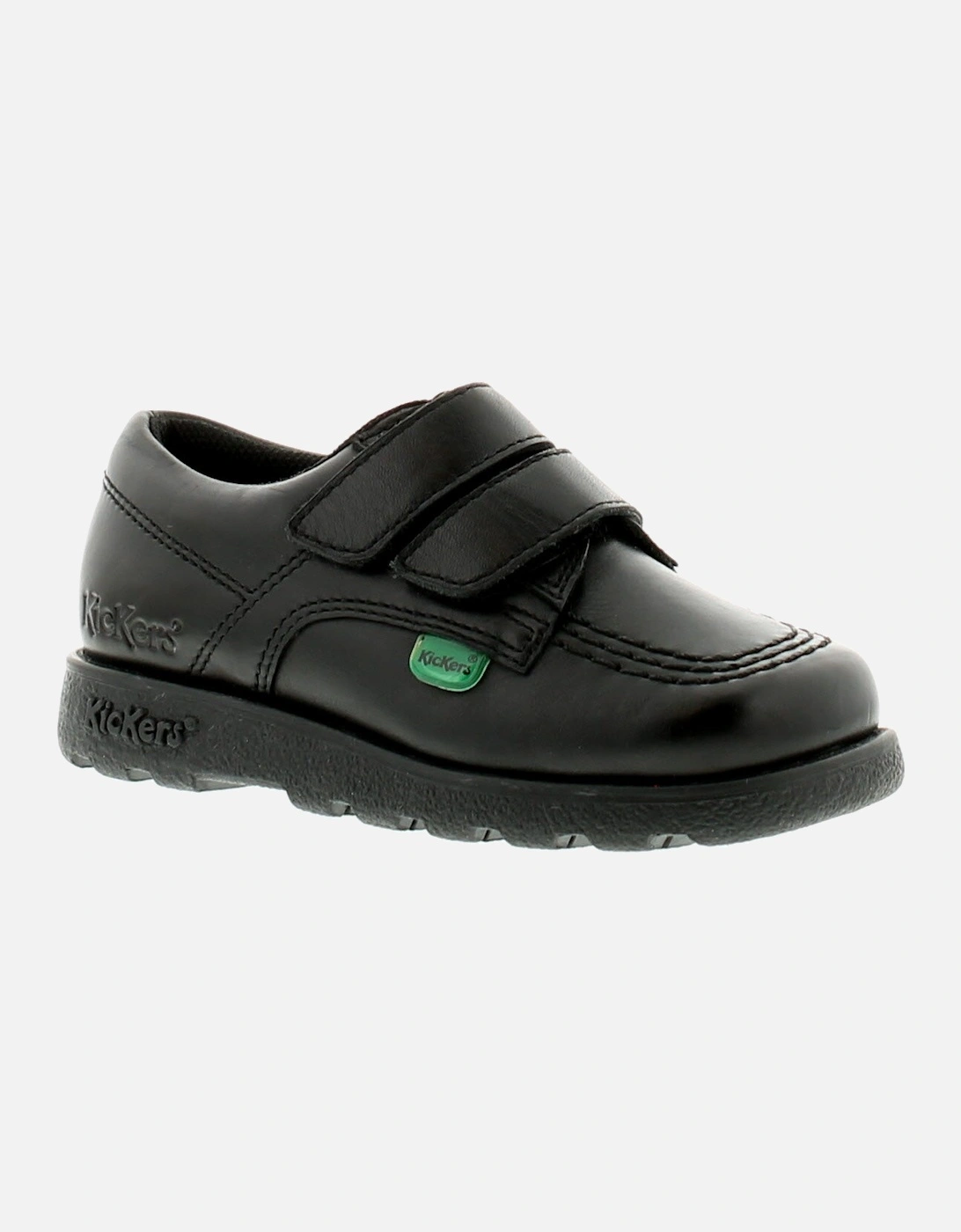 Boys School Shoes Fragma Lo Strap Infants Leather T Fasten black UK Size, 6 of 5