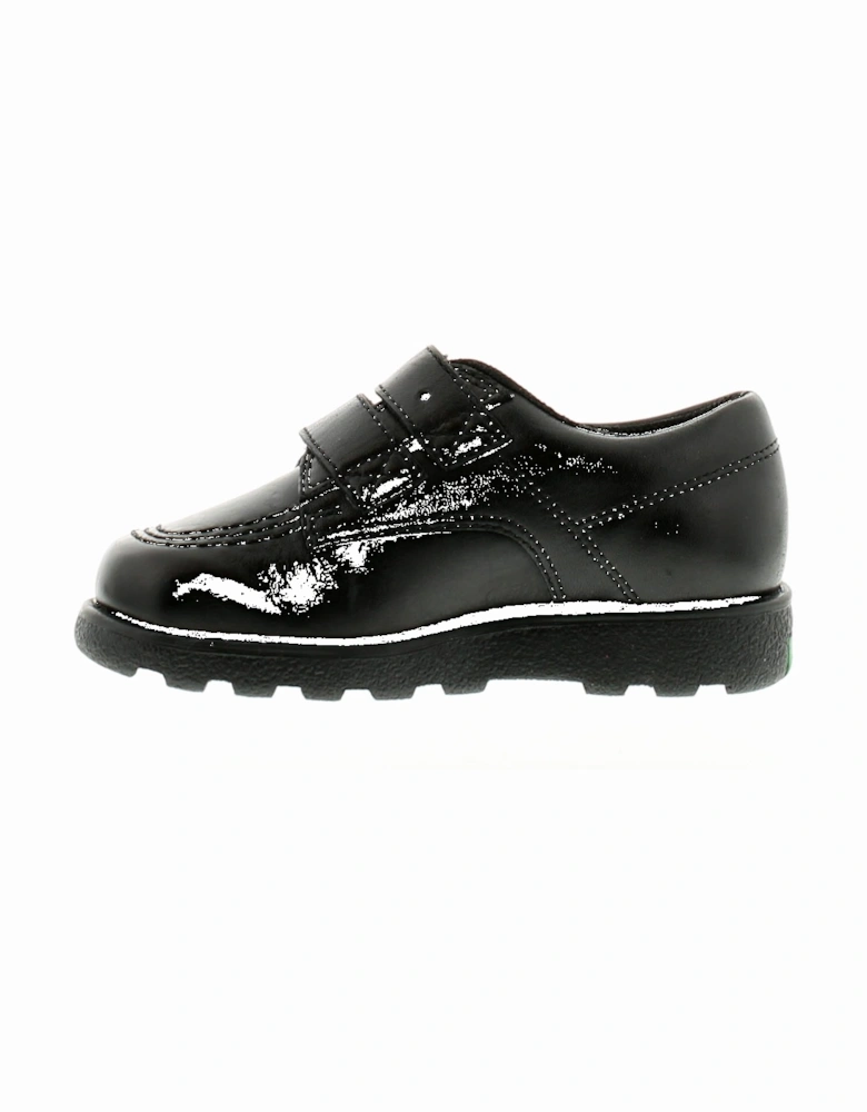 Boys School Shoes Fragma Lo Strap Infants Leather T Fasten black UK Size
