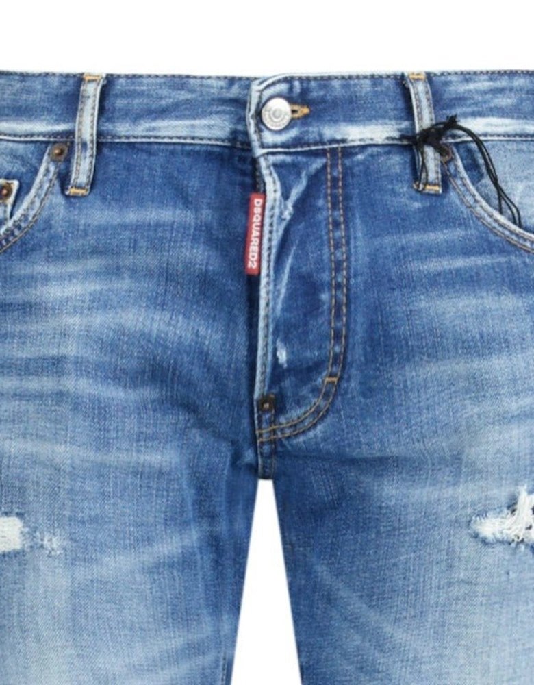 'Slim Jean' Dsq2 Patch Jeans Blue