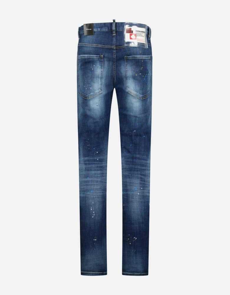 Dean Caten 'Cool Guy' Paint Splatter Slim Fit Jeans Blue