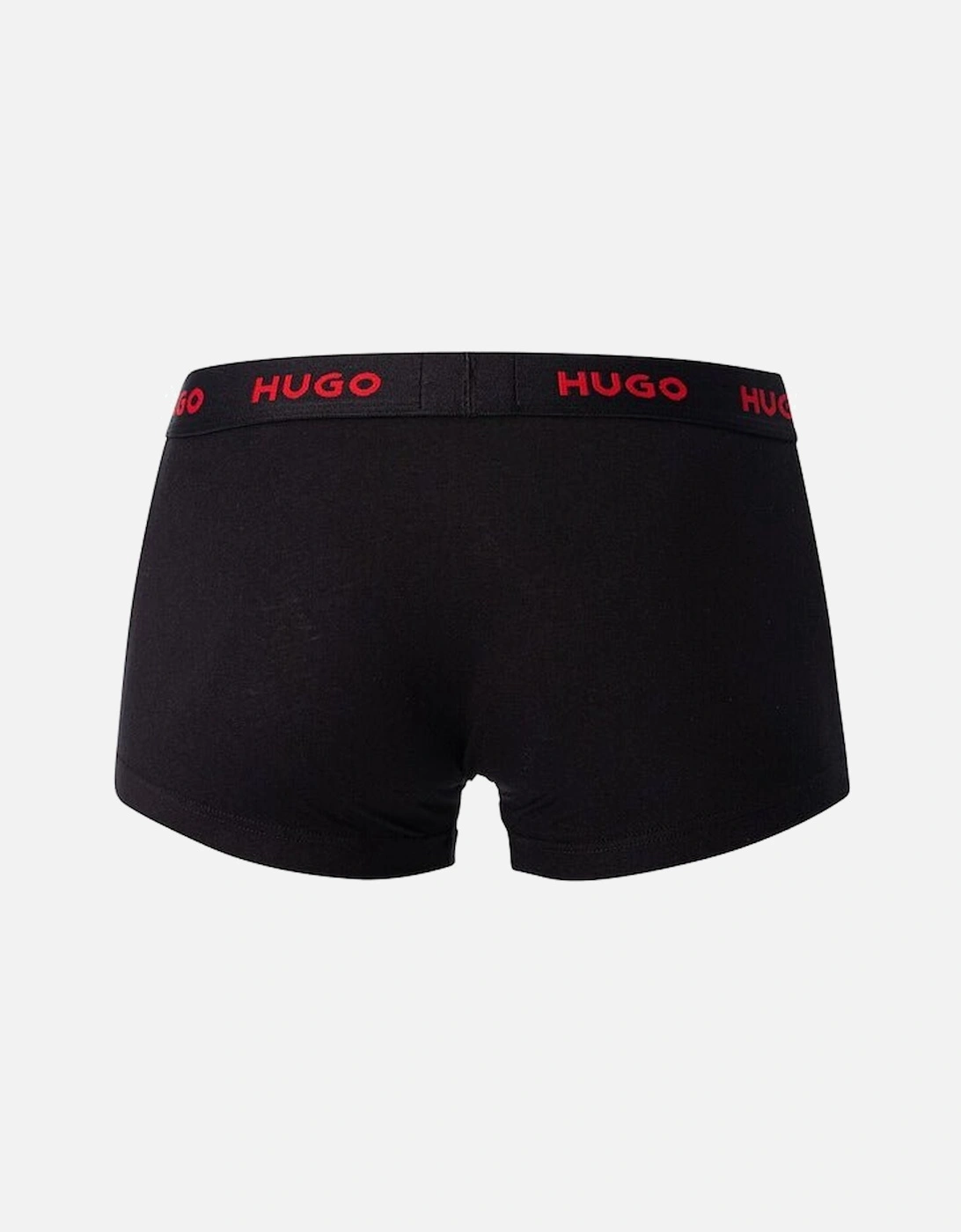 Hugo 3 Pack Cotton Stretch Trunks Black & Red