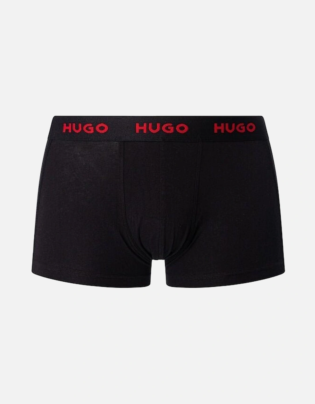 Hugo 3 Pack Cotton Stretch Trunks Black & Red