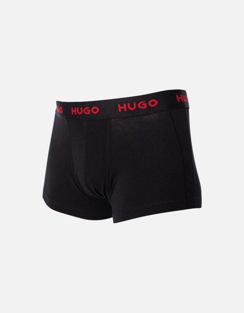 Hugo 3 Pack Cotton Stretch Trunks Black & Red