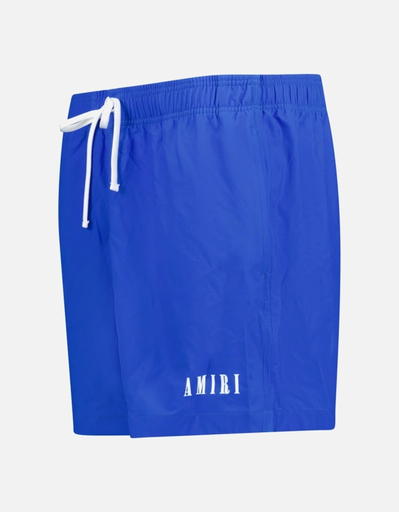 Ma Bar White Logo Drawstring Swim Shorts Pond Blue