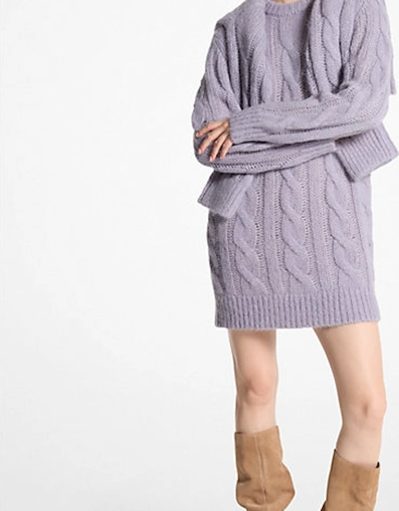 Cable Knit Alpaca Blend Sweaterdress