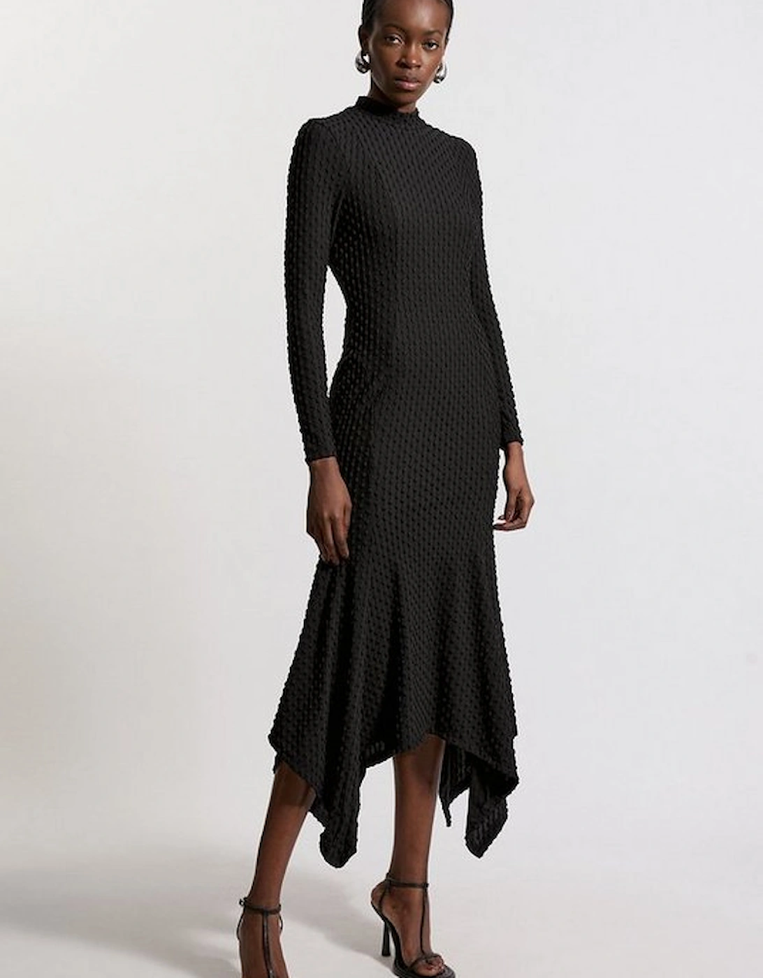 Maxi Textured Jersey Waterfall Dress, 5 of 4