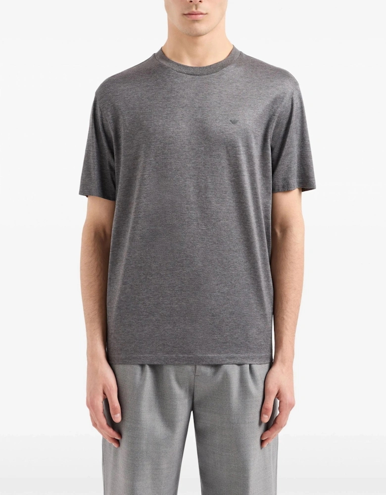 Classic Cotton T-Shirt With Logo Grey