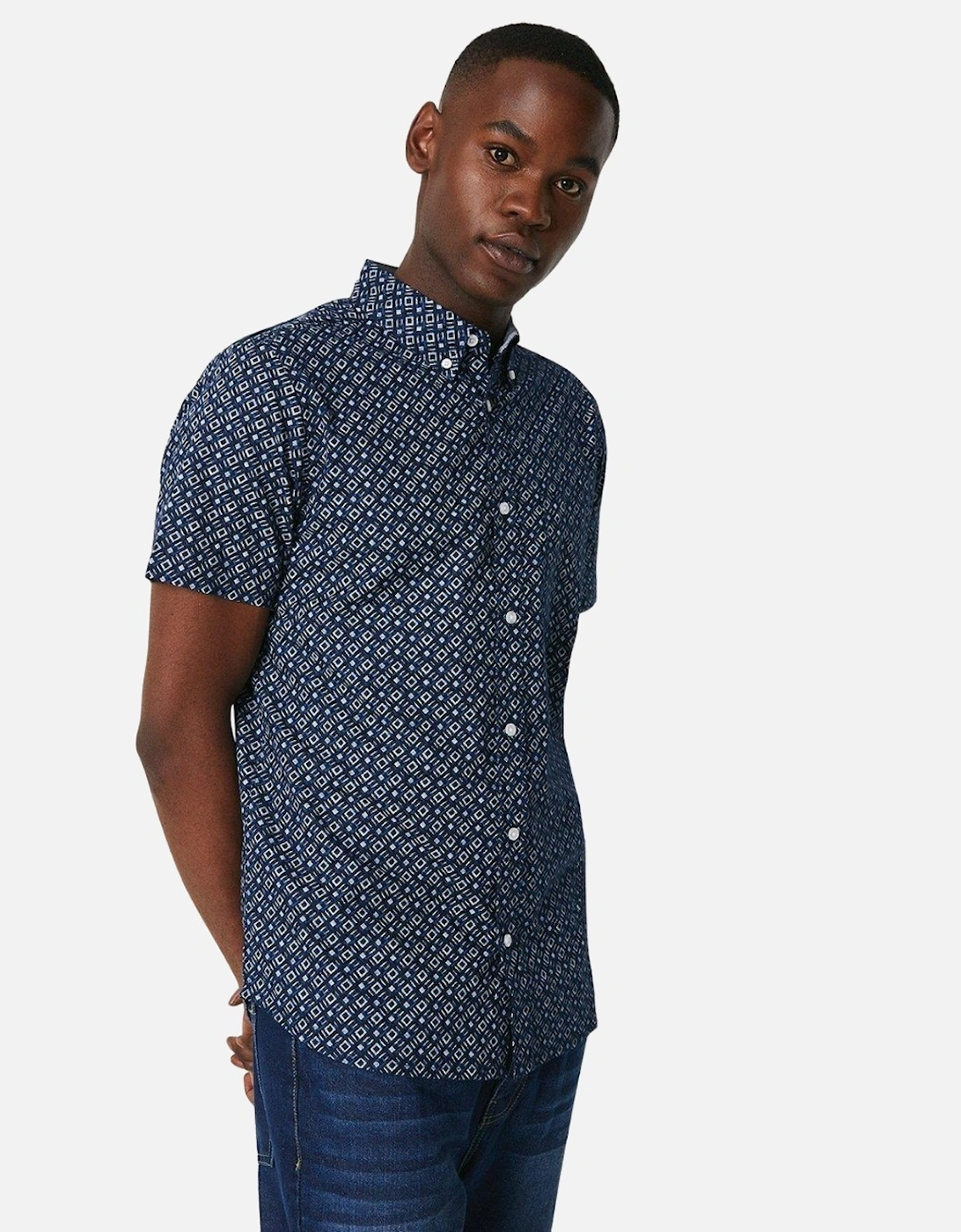 Mens Diamond Short-Sleeved Shirt, 4 of 3