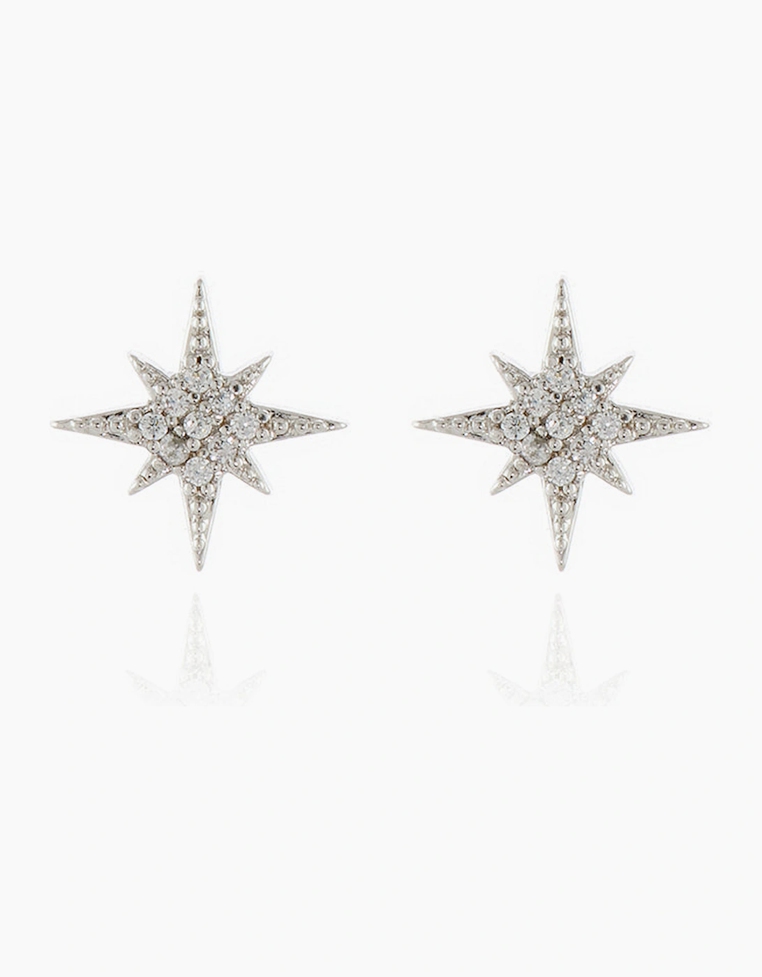 Cachet London Women's Base Metal Silver Cachet Tone Cz North Star Stud Earrings - J74194 413335R322 - Image 2