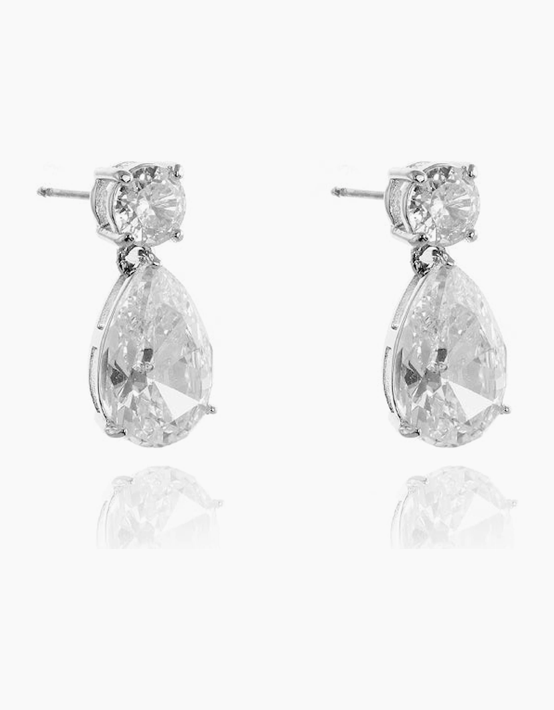 Women's Cachet London Shade Silver Drop Earrings - Silver/Silver