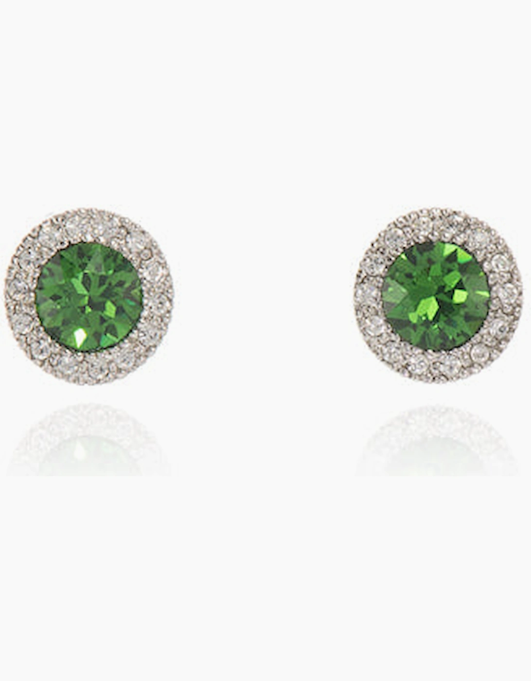 Cachet London Women's Silver Chikle Emerald Green Earrings Small