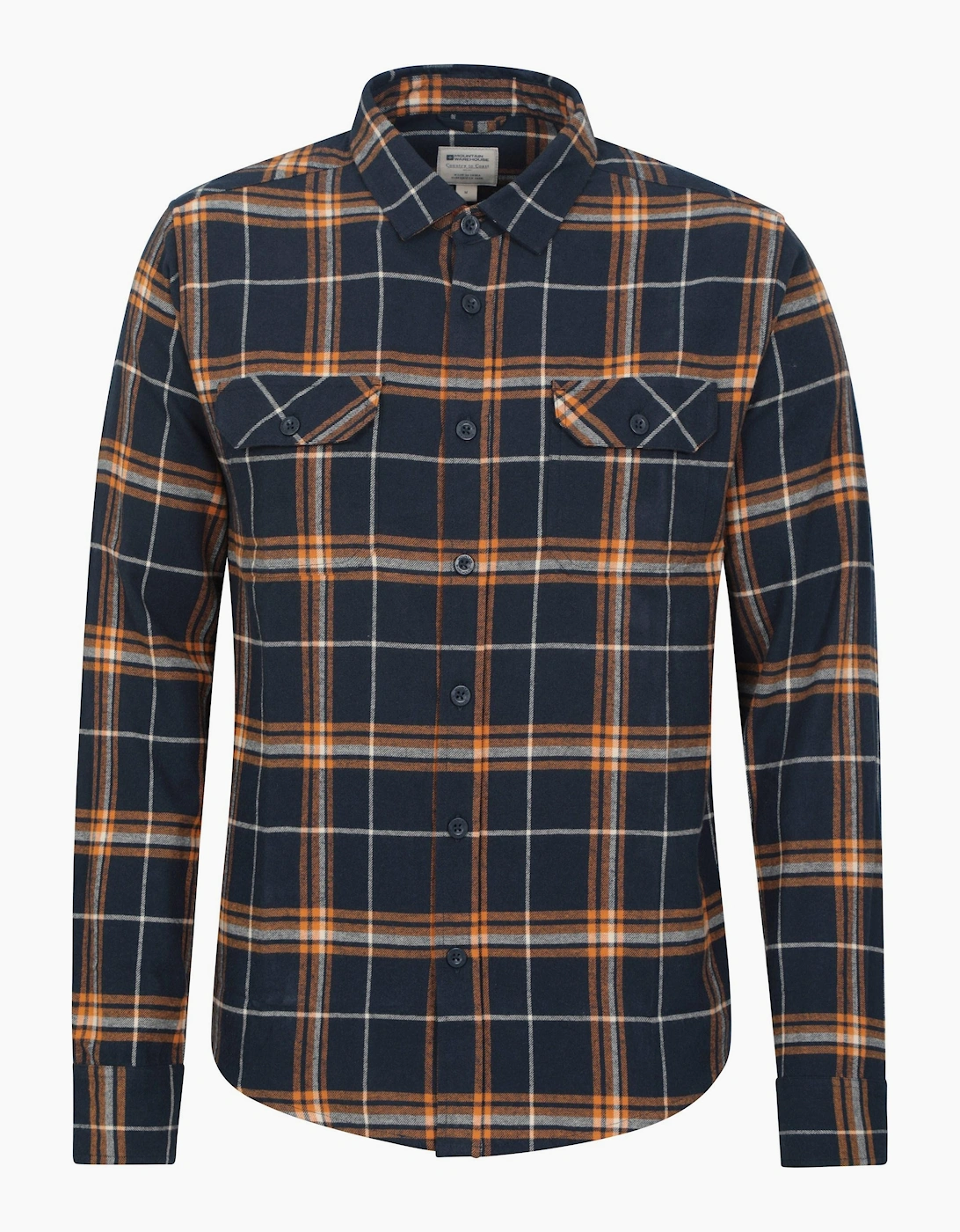 Mountain Warehouse Men's Blue Trace Flannel Long-Sleeved Shirt - : Regular/36 S