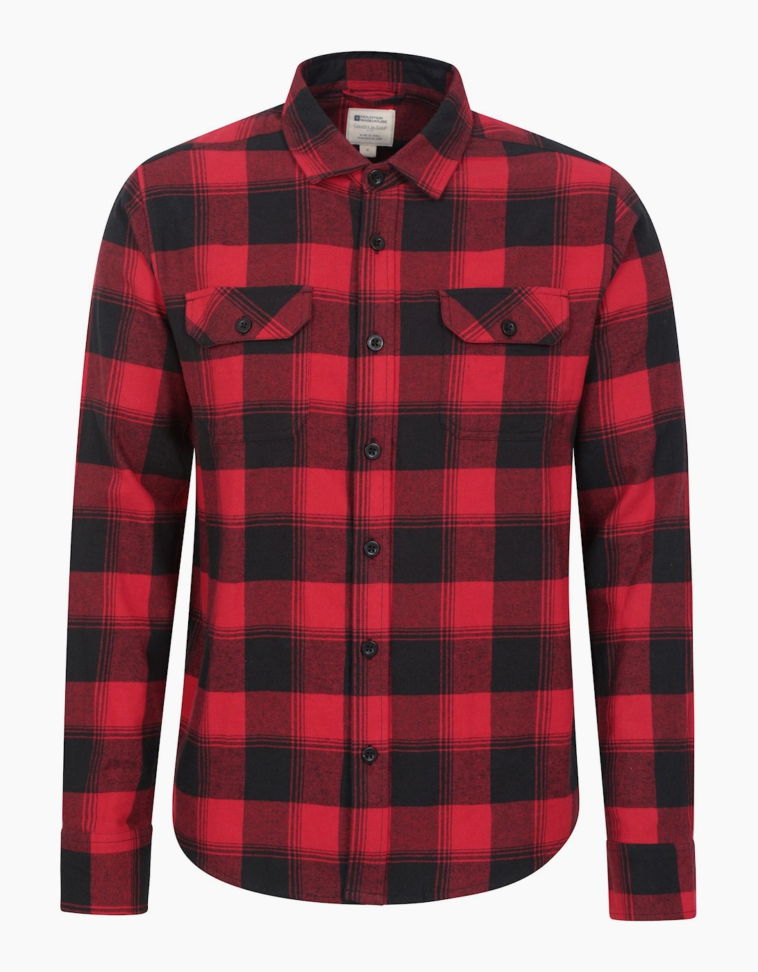 Mountain Warehouse Men's Red Trace Flannel Long-Sleeved Shirt - : Regular/36 S
