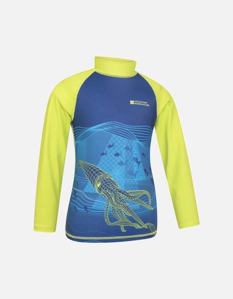 Childrens/Kids Squid Long-Sleeved Rash Guard