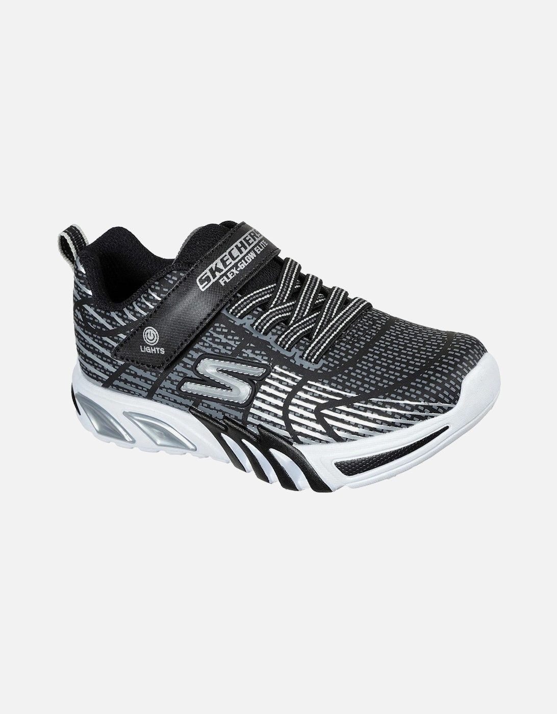 Boys S Lights Flex Glow Elite Lace Up Trainers, 2 of 1