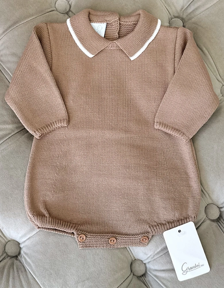 Brown Knit Romper