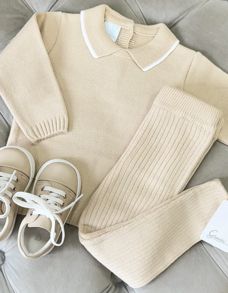 Camel Knit Trouser Set